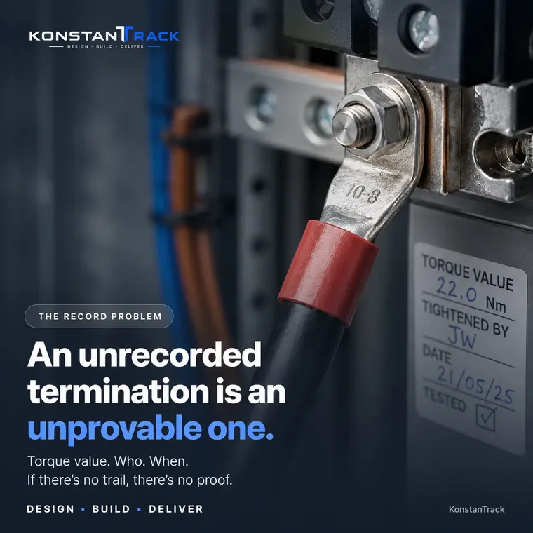 The record problem: an unrecorded termination is an unprovable one. Torque value, who and when — if there's no trail, there's no proof.