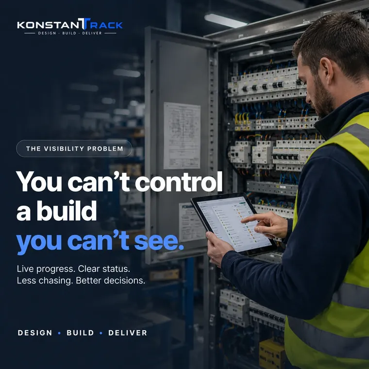 The visibility problem: you can't control a build you can't see. Live progress, clear status, less chasing and better decisions.